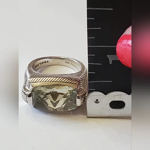 Judith Ripka Sterling Silver & Prasiolite Ring, Size 6 - Picture 10 of 13